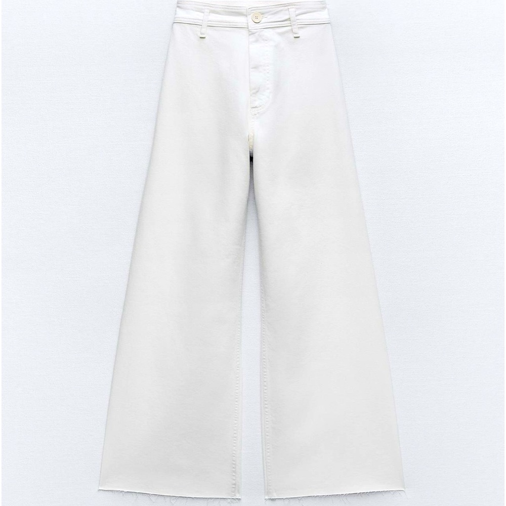 Zara High Waisted Marine Straight Jeans